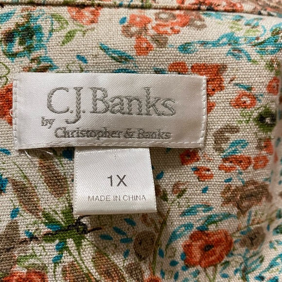 Coldwater Creek Floral linen & cotton jacket - Picture 3 of 5